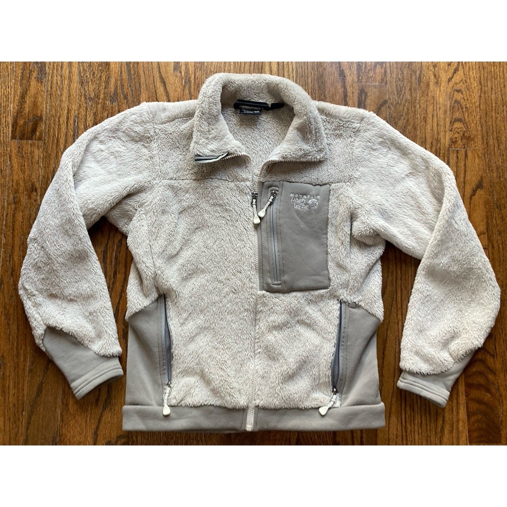 Vintage Mountain Hardwear Fleece Jacket Womens XS Ivory Full Zip Polartec Monkey